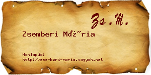 Zsemberi Mária névjegykártya