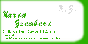 maria zsemberi business card